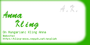 anna kling business card